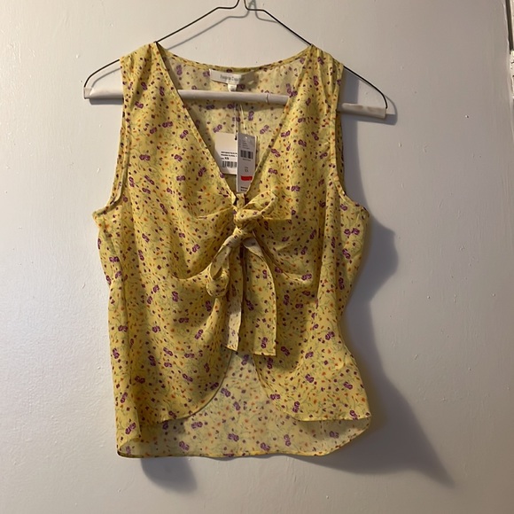 NWT Favorite Daughter The Gwen Top Tie Front Sleeveless Silk Blouse - Picture 11 of 16